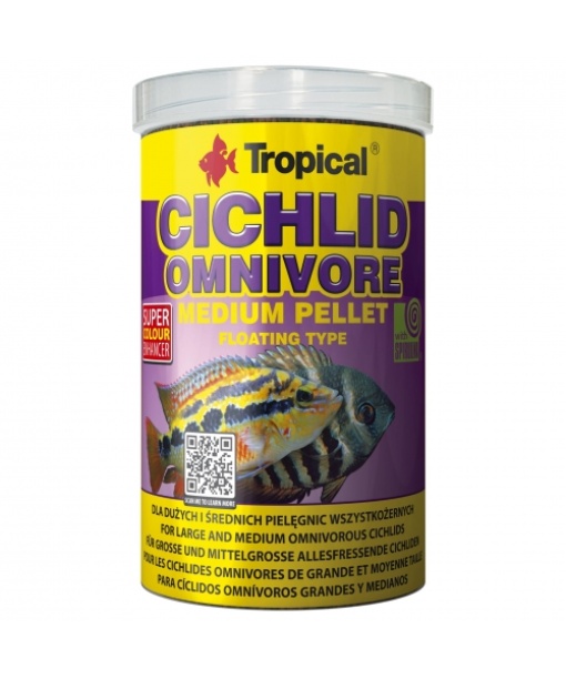 Tropical Cichlid Omnivore 1000ml piller - medium str.